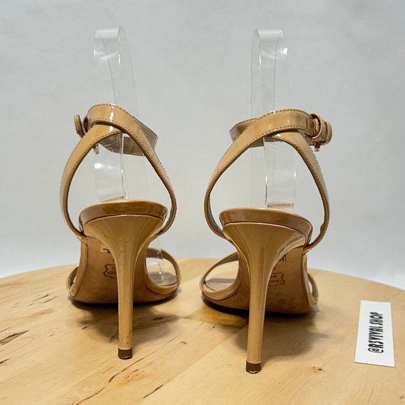 Tory Burch Womens Elana Beige 3" Ankle Strap Open Toe Heel - Size 6M - Picture 5 of 11